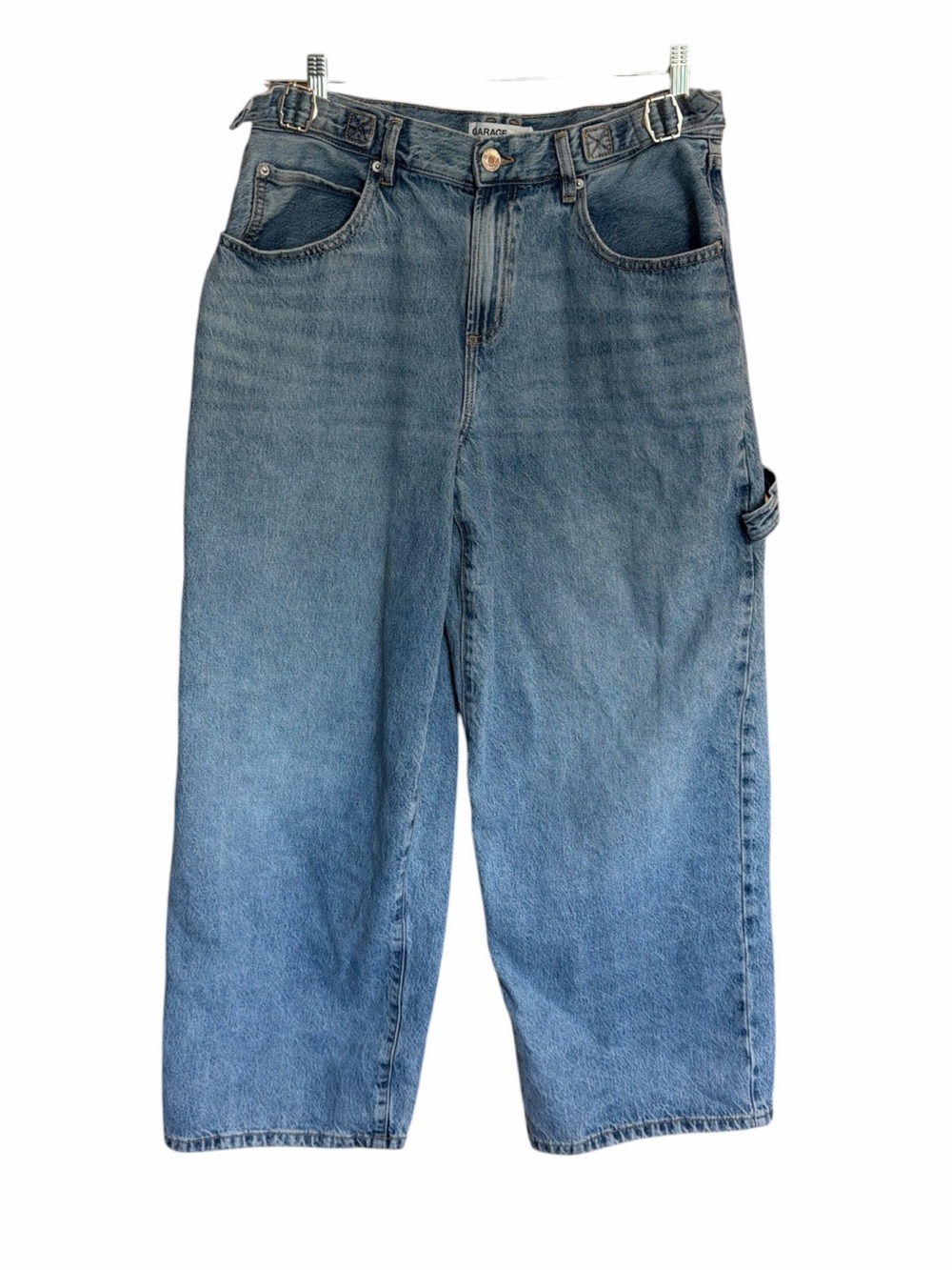 Y2K Garage Denim Mega Carpenter Jeans Baggy Wide Leg 11/30 Adjustable Waist
